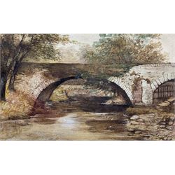  Mark Senior (Staithes Group 1864-1927): Brathay Bridge near Clappersgate Cumbria, watercolour signed and dated 1886, inscribed verso 15cm x 22cm