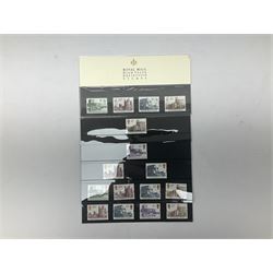 Queen Elizabeth II mint decimal stamps, face value of usable postage approximately 130 GBP, housed on stockcards