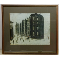  After Laurence Stephen Lowry RBA RA (British 1887-1976): 'Dwelling Ordale Lane Salford 1927', coloured lithograph 43cm x 54cm  