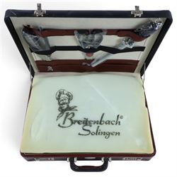 Cased Solingen steak cutlery and kitchen knife set