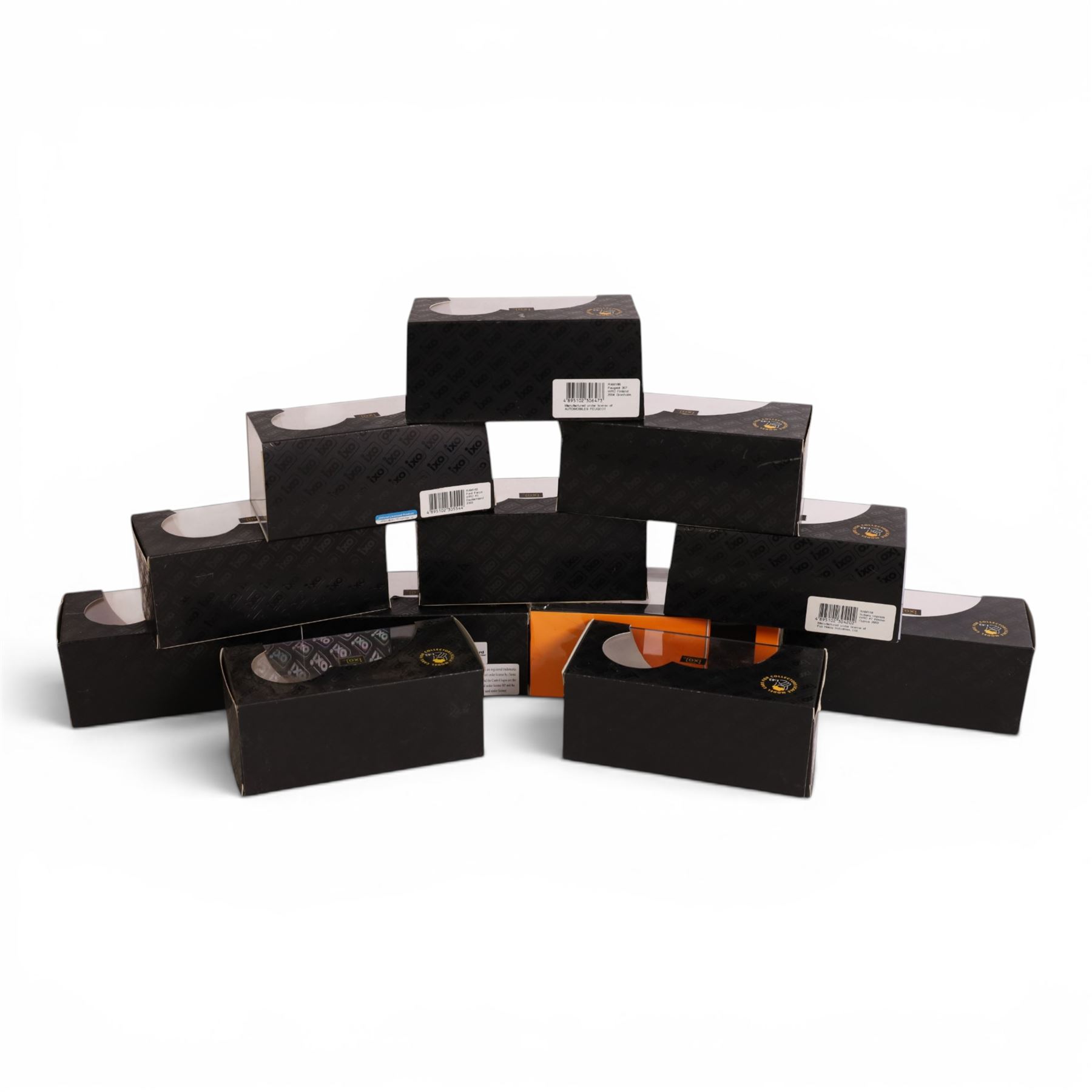 Twelve IXO Models 1:43 scale diecast model rally cars, comprising no. RAM118 Subaru Impreza WRC #7, no. RAM186 Peugeot 307 WRC, no. RAM154 Citroen Xsara WRC, no. RAM174 Peugeot 206, no. RAM227 Citroen Xsara WRC #16, no. RAM219 Ford Focus RS WRC #3, no. RAM713 Hyundai i20 Coupe WRC #19, no. RAM213 Peugeot 307 WRC #8, no. RAC069 Citroen BX 4TC #17, no. RAM162 Ford Focus WRC #5, no. RAM156 Subaru Impreza WRC #1 and no. RAM169 Mitsubishi Lancer WRC #10, all boxed