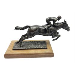 William Timym MBE (1902-1990): 'Spirit of the National', racehorse, bronze signed and impressed 'Aintree 30' on a mahogany plinth, H20cm