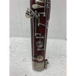 Schreiber & Sohne four-piece bassoon, serial no.9614; in fitted case with two crooks.