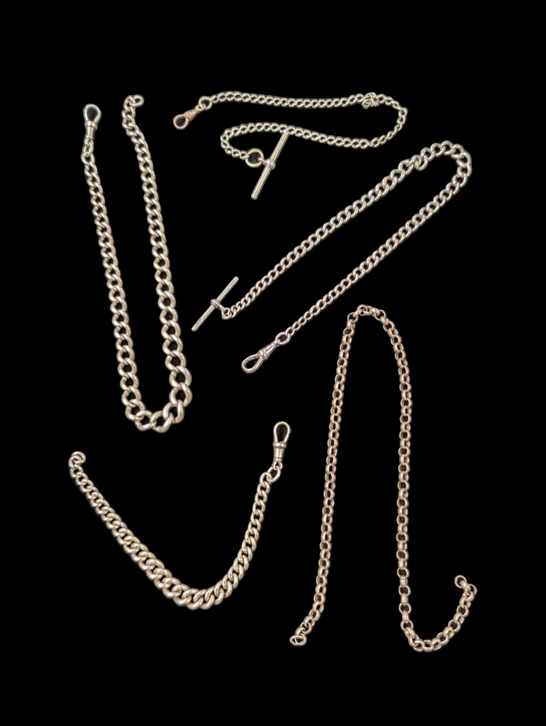 Silver Albert chains and chain links