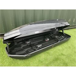 “Exodus” black, plastic, roof storage box - THIS LOT IS TO BE COLLECTED BY APPOINTMENT FROM DUGGLEBY STORAGE, GREAT HILL, EASTFIELD, SCARBOROUGH, YO11 3TX