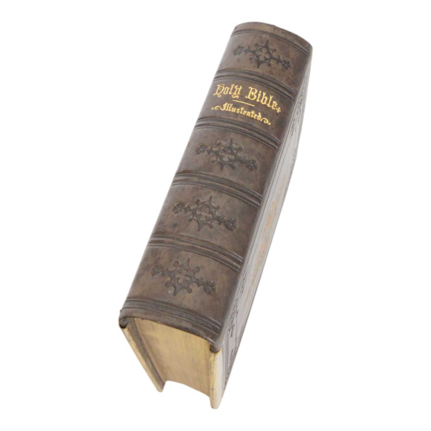 The Holy Bible, containing the Old and New Testaments, black-ruled and printed in double-columns, illustrated with steel-engraved plates and maps, bound gilt-metal, by [Charles] Courtier, London, 