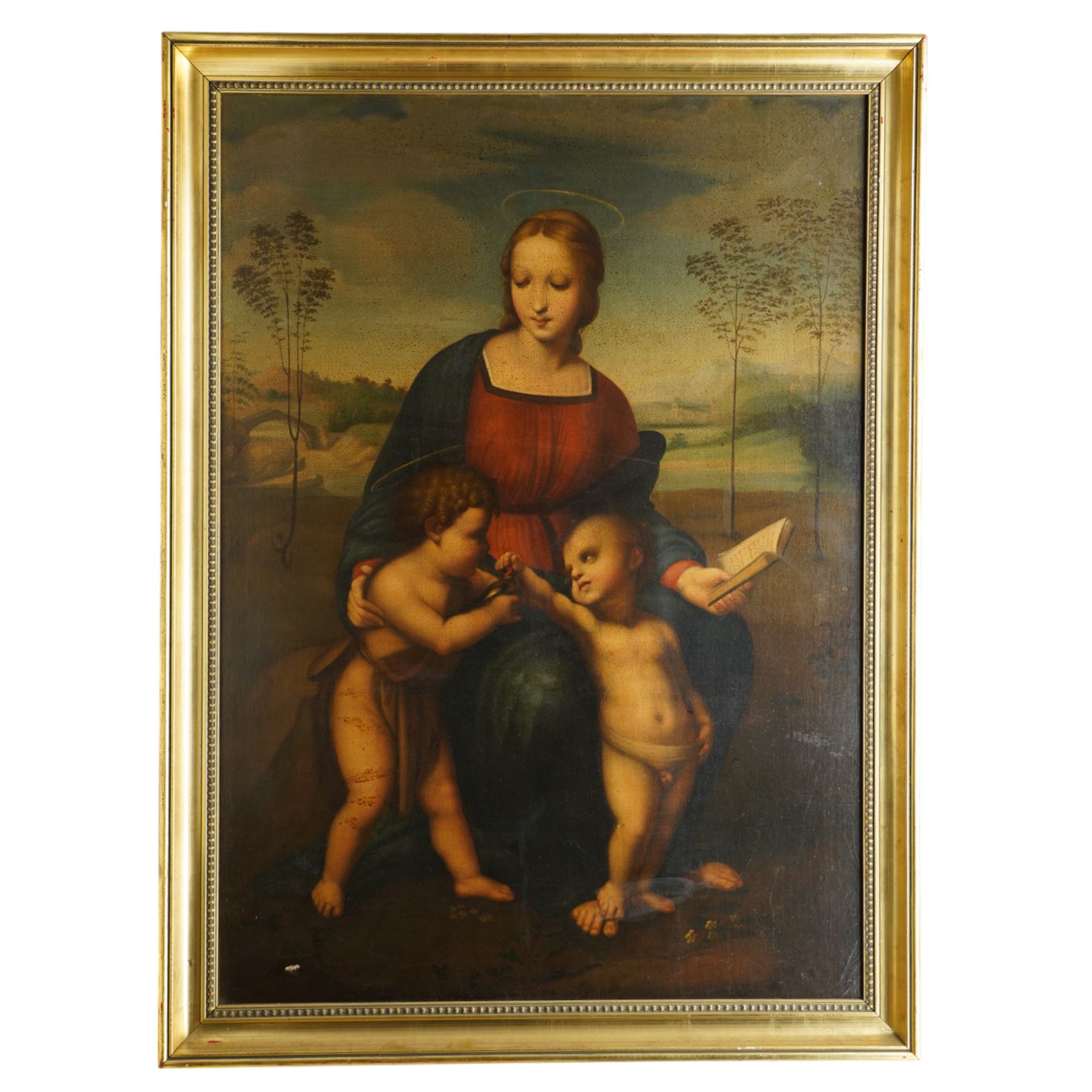 After Raffaello Sanzio da Urbino 'Raphael' (Italian 1483-c.1520): 'Madonna del Cardellino' (Madonna of the Goldfinch), 18th/19th century oil on canvas unsigned 103cm x 73cm