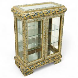 Astoria Grand, Constance dining cabinet, mirrored top, carved wood and gold painted, two g...