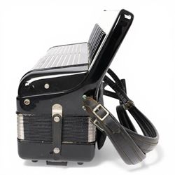 Hohner Bariton 371 basso piano accordion, with 37 keys, in black gloss finish, with carry stap and hard case