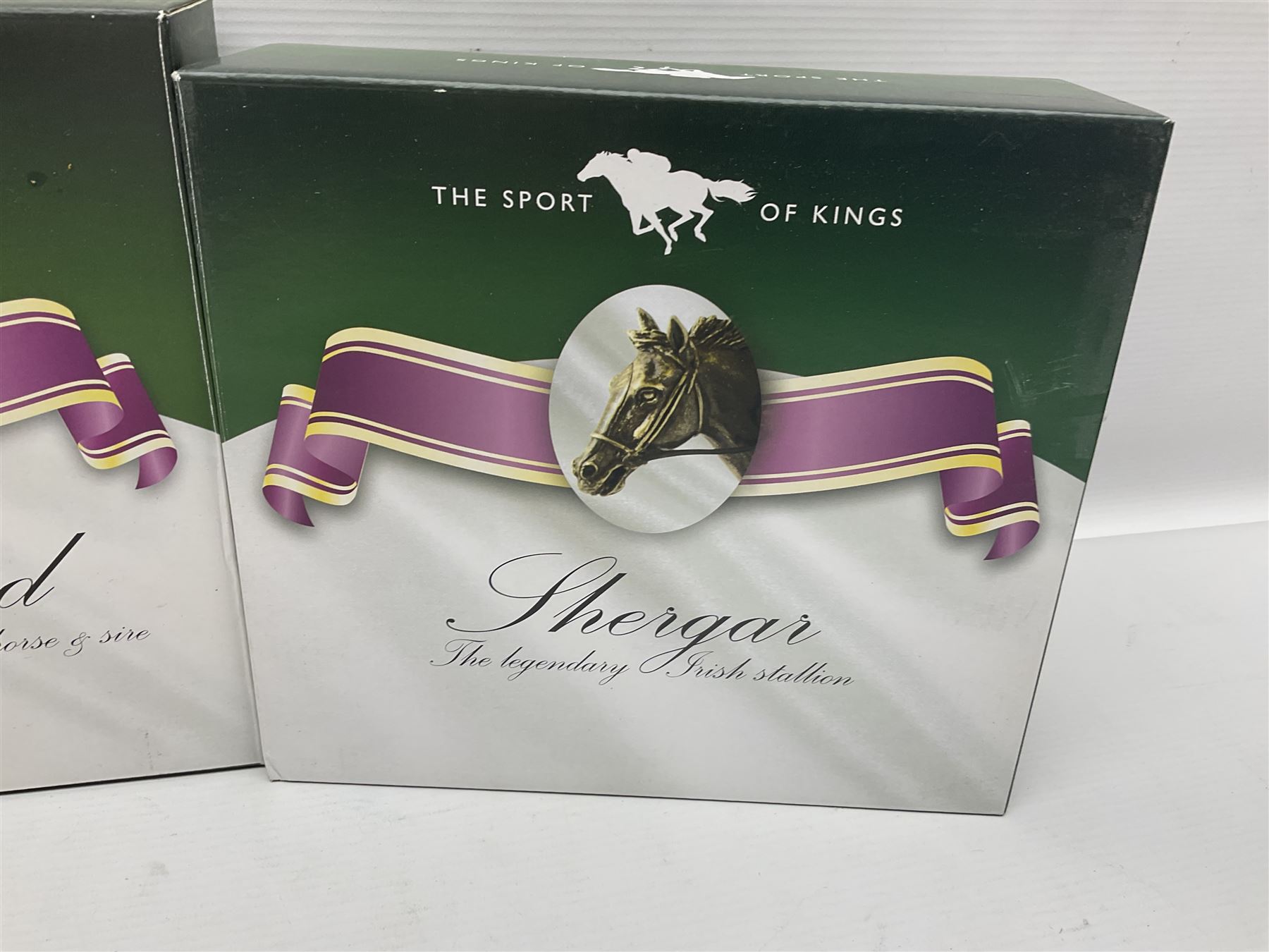 Atlas Editions pewter racehorses, to include Sea Bird, Kauto star etc  