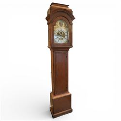 18th century longcase clock, the brass dial with ormolu spandrels, Father Time automaton and inscribed 'Joseph Heeley from London' with seconds ring and eight day movement in oak caddy top case, the trunk door with mahogany crossbanding H248cm