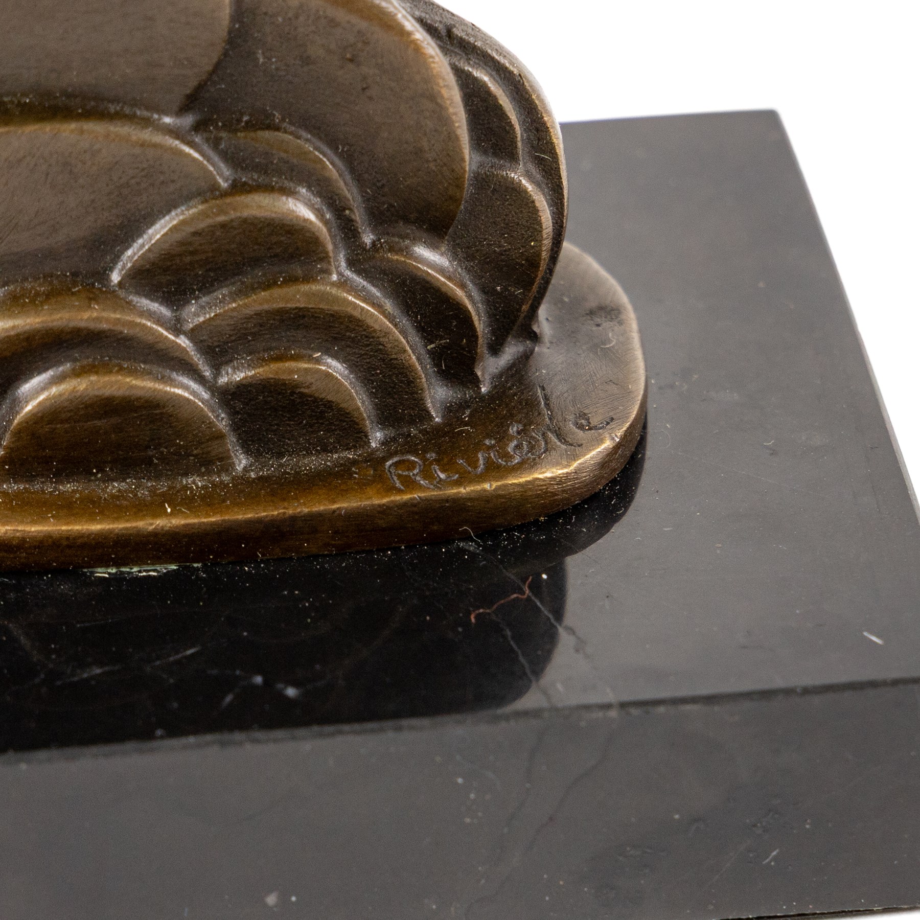 After Riviere - The Comet, upon a square marble base, H17cm