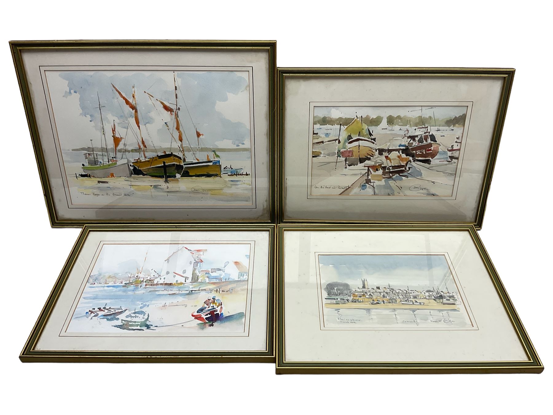 Don Glynn (Scarborough 20th century): Don Glynn (Scarborough 20th century): Coastal Scenes, four watercolours, variously signed and titled, max 27cm x 37cm (4)