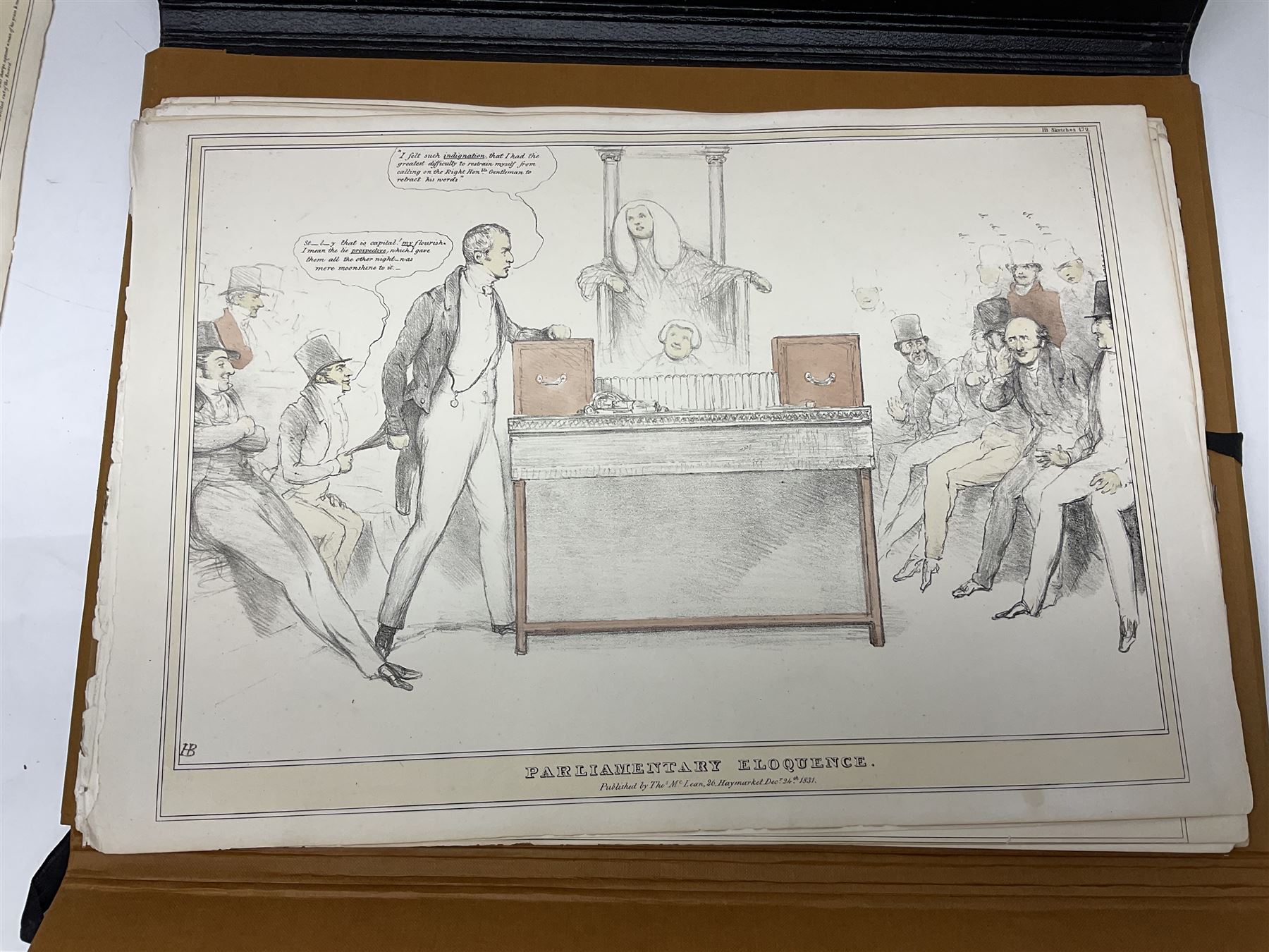 Doyle, John, pseud. H.B.; Political Sketches by H. B., volume 2 (only), published Thos. McLean, circa 1832, and a folio of loose sketches