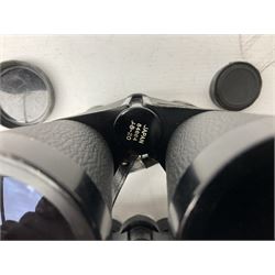 Nine cased pairs of binoculars, to include Embassy 8x40, Tasco 7x35, Zenith 10x50 Field. Opticron 10x50, Swift 8x40 Grand Prix Mk I, etc