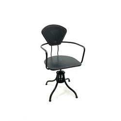 Metal office swivel chair in a black finish 