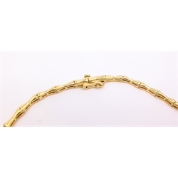  Hallmarked 18ct gold bamboo link necklace with bezel set diamonds approx 6.65 carat total with certificate  