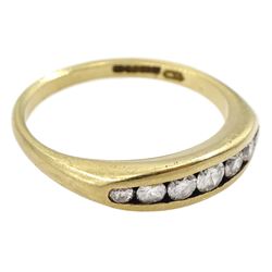 9ct gold channel set seven stone graduating diamond ring, Birmingham 1996