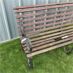 Metal and wood slatted garden bench - THIS LOT IS TO BE COLLECTED BY APPOINTMENT FROM DUGGLEBY STORAGE, GREAT HILL, EASTFIELD, SCARBOROUGH, YO11 3TX