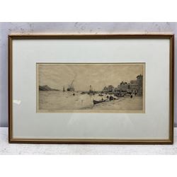 William Lionel Wyllie (British 1851-1931): 'Villefranche', drypoint etching signed in pencil 18cm x 39cm