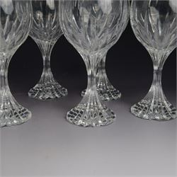 Set of seven Baccarat wine glasses in Massena pattern, H17cm