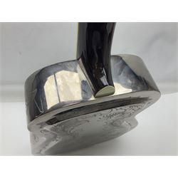 Ozark metal cased resonator guitar with all over chased foliate decoration to the polished finish and mother-of-pearl inlay to the fretboard L100cm; in Stagg hard carrying case