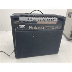 Roland KC550 keyboard amplifier serial no.ZS00651 L59cm; and a Carlsbro 4 x 10 speaker (2)