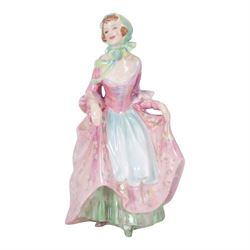 Three Royal Doulton figures, comprising Suzette HN2026, Sweet Anne HN1318 and Dorcas HN1338