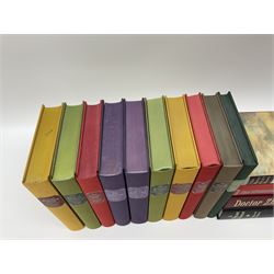 Folio Society - fifteen volumes including ten by Thomas Hardy, together with The Waning of the Middle Ages and Doctor Zhivago, etc, all missing slip covers 