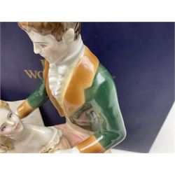 Two Royal Worcester figures, comprising A Gift of Love from the Age of Romance Series, limited edition 325/500, with certificate and original box and Royal Premier from the Glittering Occasions series, with original box 