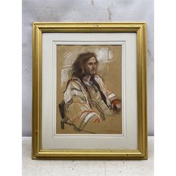 Colin S Frooms (British 1933-2017): 'Richard - Study of a Man in a Jacket', chalk sketch signed, titled verso 37cm x 27cm 