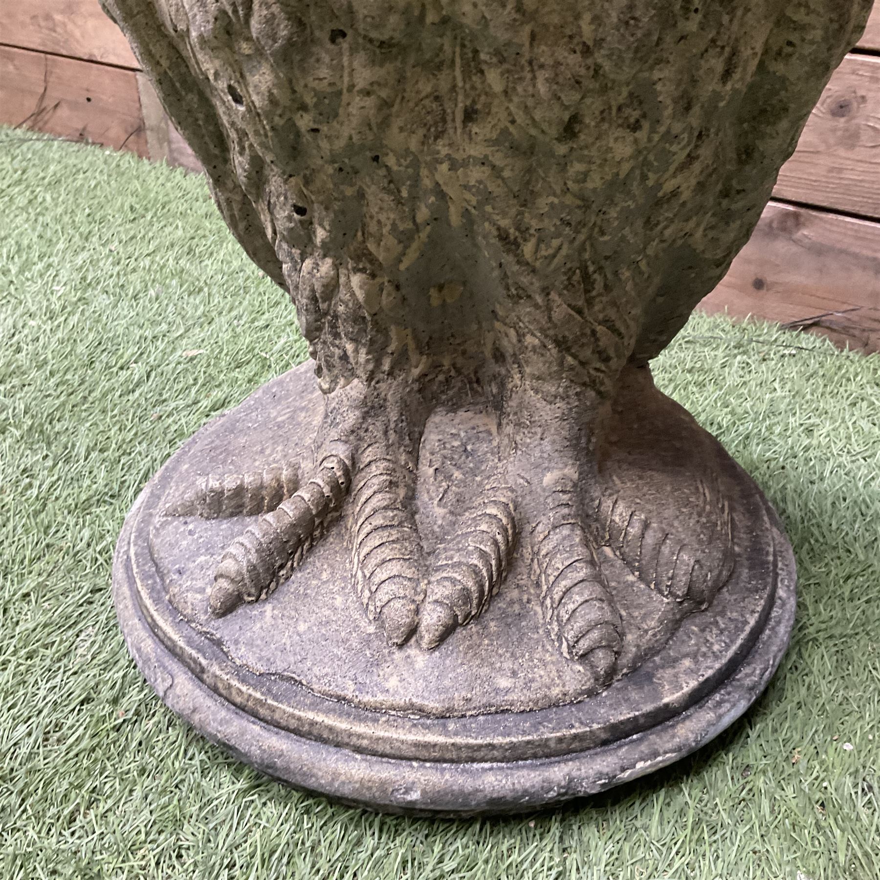 Pair of cast stone garden owls