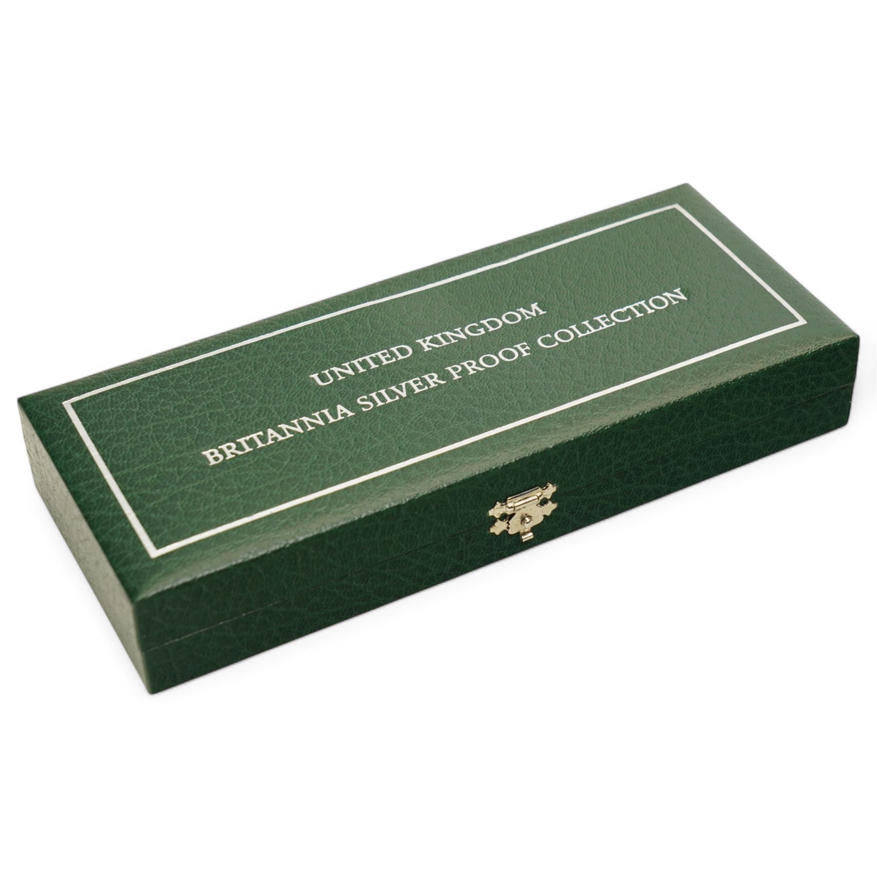 The Royal Mint United Kingdom 1997 silver proof Britannia four coin set, cased with certificate
