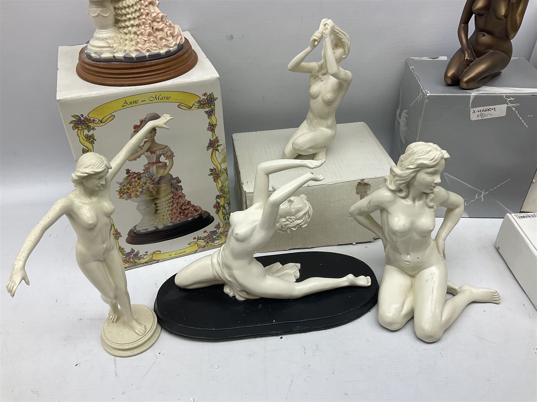  Leonardo collection figures Autumn breeze and Anne Marie, together with a number of composite female nudes, in two boxes 