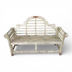 Lutyens style teak garden bench 