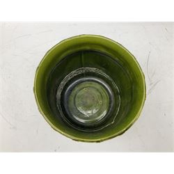 Three jardinières comprising West German Gerz example decorated in relief, Doulton Slaters example with frilled everted rim and a majolica example, and a further two Arthur Wood majolica jugs (5)