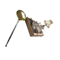 Collection of silver plate, including flatware, two trays etc, together with bass bed warm...