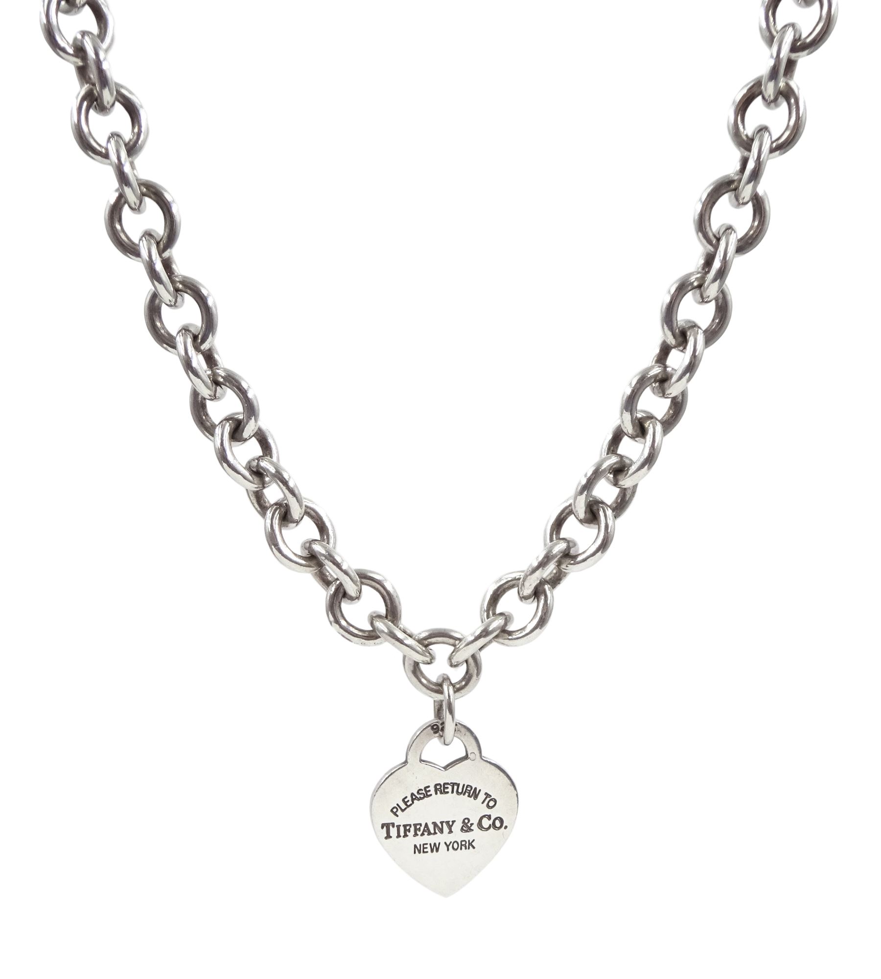Tiffany & Co silver 'Return to Tiffany' heart tag pendant necklace, London 2007, boxed