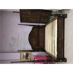 Georgian style mahogany four poster bed, W217cm, H230cm, L243cm (bed frame only)