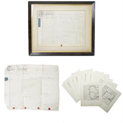After Thomas Badeslade - series of twenty two reproduction small maps, framed 18th century...