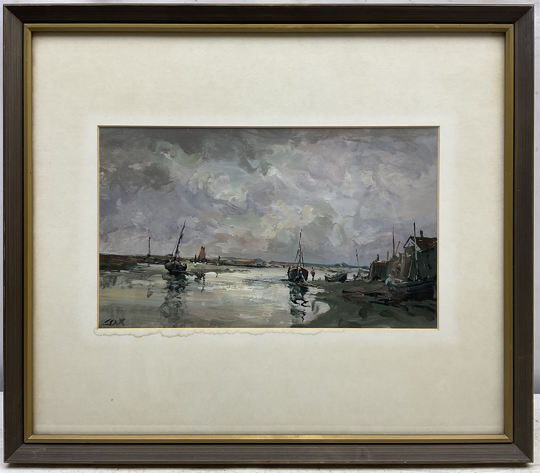 Jack Cox (British 1914-2007): 'Wells Next the Sea Norfolk', oil on board signed, titled and dated 1976 verso 18cm x 31cm