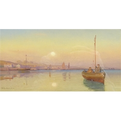 J M Mallender (19th/20th century): Sailing in Calm Waters, oil on board signed 11cm x 21cm