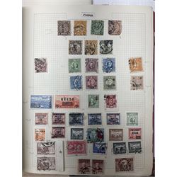 Accumulation of Great British and World stamps including small number of Chinese stamps, Isle of Man, Ireland, small number of mint Queen Elizabeth II mint useable stamps etc, in albums/folders and on stockcards, in one box