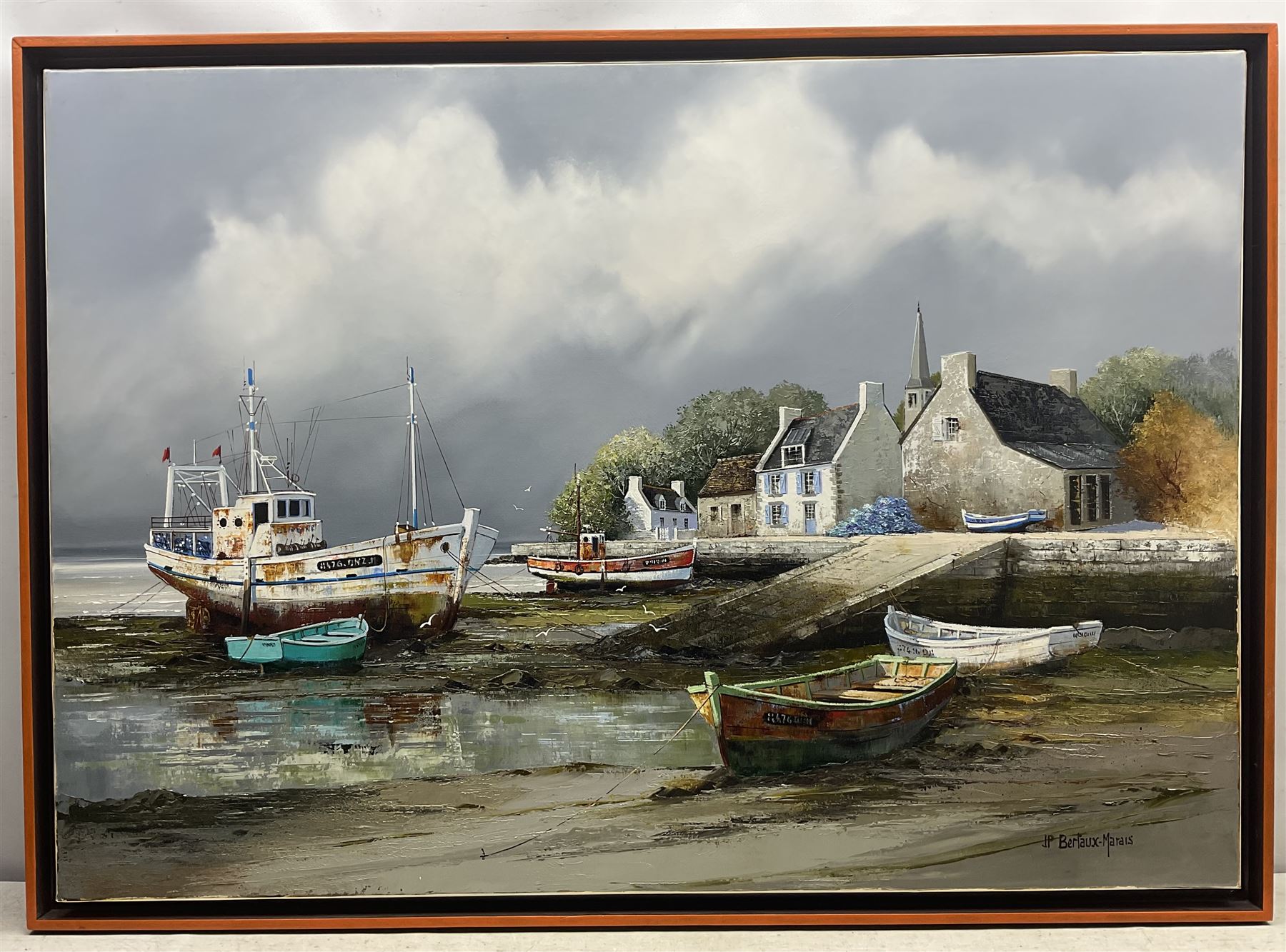 Jean-Pierre Bertaux-Marais (French 1936-): 'Le Mortbitam', oil on canvas signed, titled verso 81cm x 116cm 