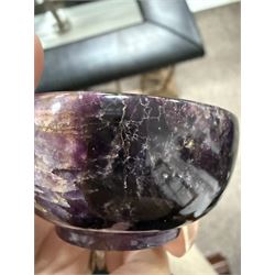 Derbyshire Blue John circular bowl, D6cm