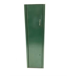 Green metal gun cabinet with keys 
