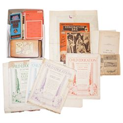  George II indenture 1747 , number of volumes of Child Education magazine 1936, Coronation...