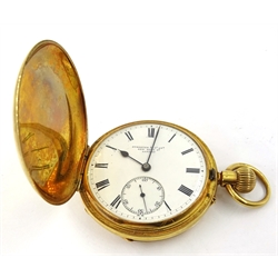  18ct gold hunter pocket watch, crown wind by Streeter & Co Ltd, New Bond St, no 241569, London 1879   