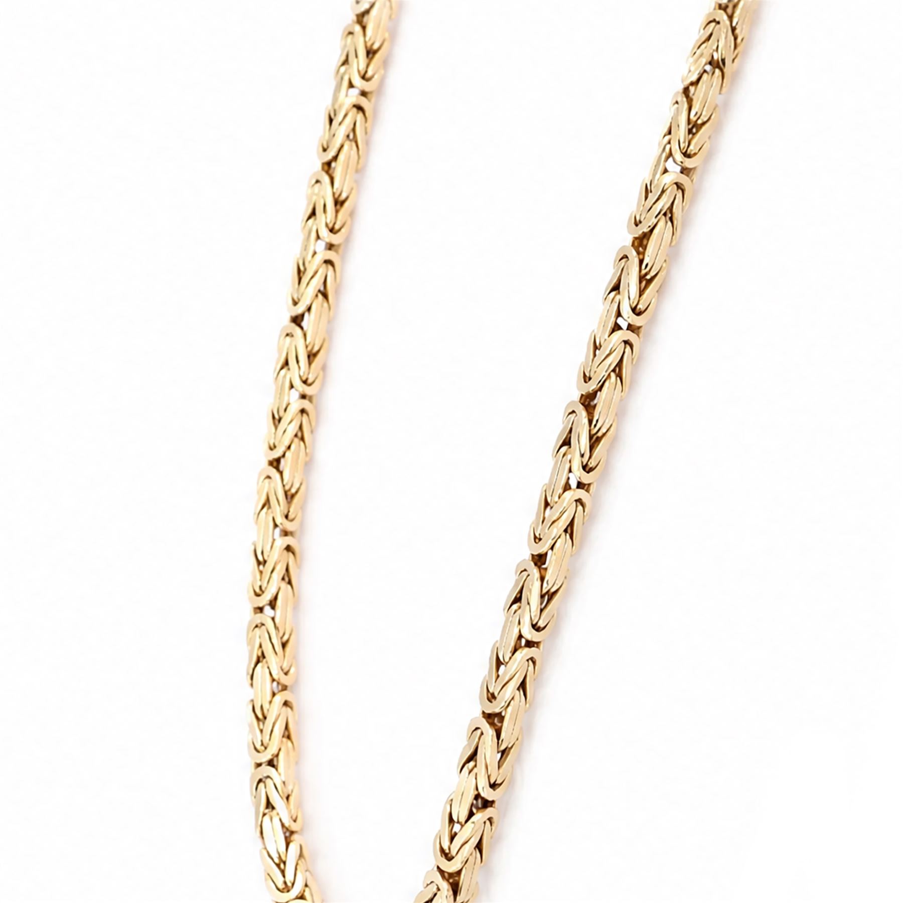 9ct gold Byzantine link chain necklace, hallmarked