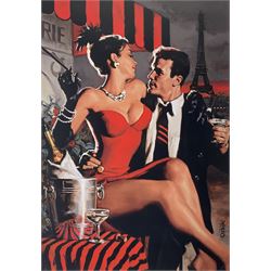 Glen Orbik (American 1963-2015): 'Midnight in Paris', large limited edition print titled and numbered 8/50 in pencil 91cm x 62cm